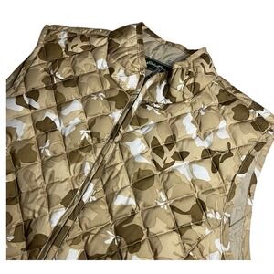 Eddie Bauer Goose Down Vest Brown White Camouflage Size L Good